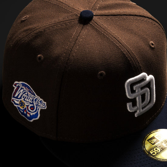 New Era x Billion Creation 59FIFTY San Diego Padres Black Suits Fitted Hat Burnt Wood Brown Black