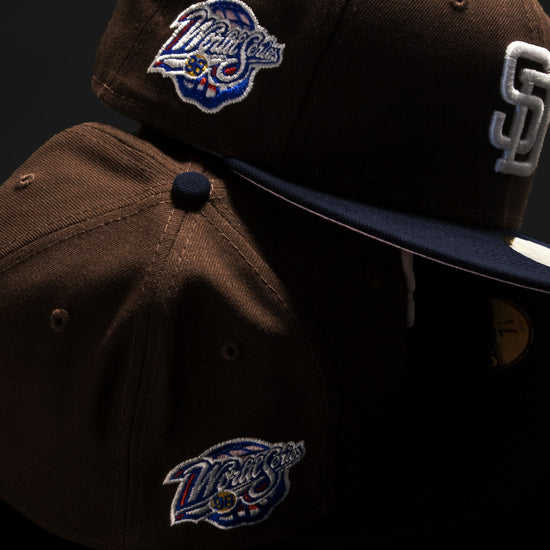 New Era x Billion Creation 59FIFTY San Diego Padres Black Suits Fitted Hat Burnt Wood Brown Black